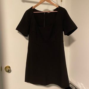 A & F square neck a-line mini dress in black